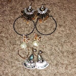 Elegant Gold and Silver Butterfly Earrings